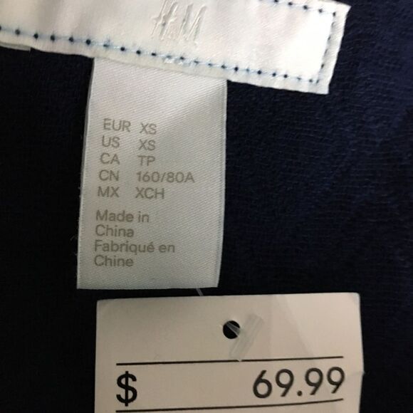 H&M Navy Belted Jacket Size XS - Picture 10 of 10